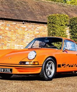 Orange Classic Porsche Diamond Painting