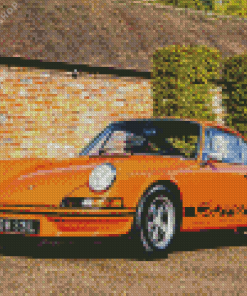 Orange Classic Porsche Diamond Painting