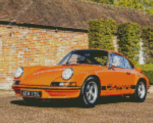 Orange Classic Porsche Diamond Painting