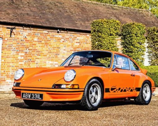 Orange Classic Porsche Diamond Painting