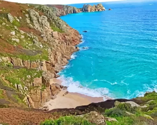 Porthcurno Beach Diamond Painting