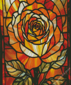 Rose With Stained Glass Diamond Painting