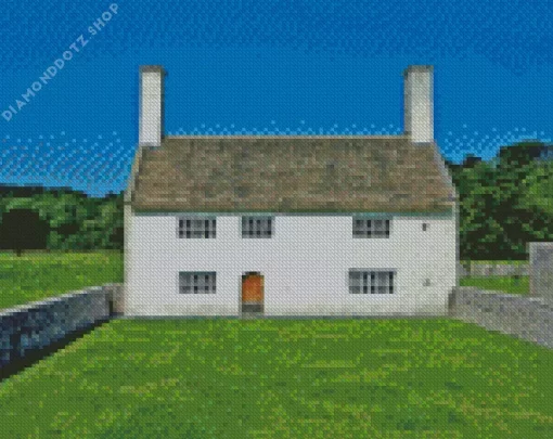 White Countryside Cottage Diamond Painting