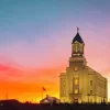 Cedar Temple At Sunset Diamond Painting