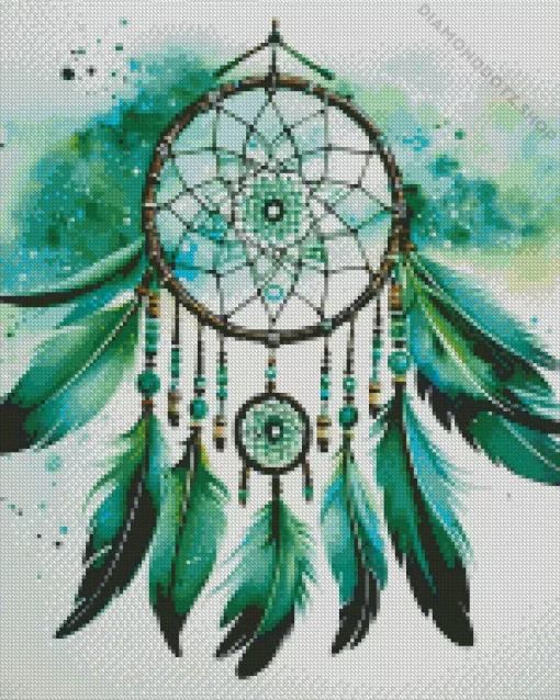 Green Dream Catcher Diamond Painting