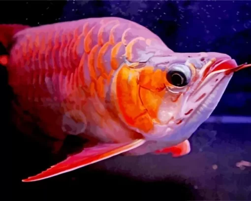 Red Asian Arowana Diamond Painting