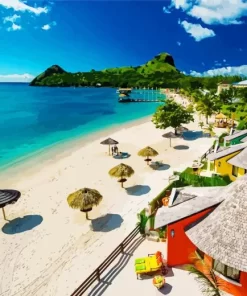 Saint Lucia Beach Diamond Painting