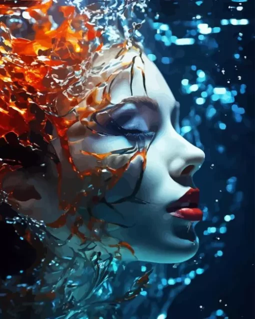 Woman Underwater Diamond Painting