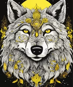 Aboriginal Wolf Diamond Painting