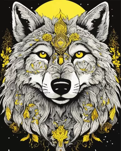 Aboriginal Wolf Diamond Painting