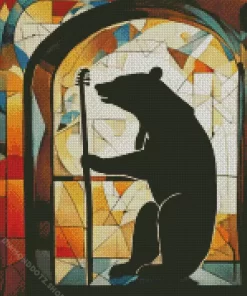 Abstract Bear Silhouette Diamond Painting