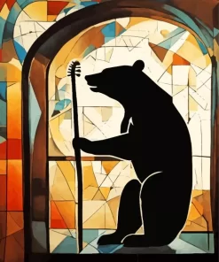 Abstract Bear Silhouette Diamond Painting