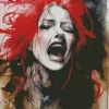 Abstract Lady Crying And Screaming Diamond Painting