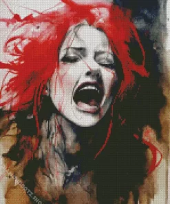 Abstract Lady Crying And Screaming Diamond Painting