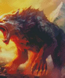 Aesthetic Fenrir Wolf Diamond Painting