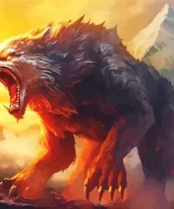 Aesthetic Fenrir Wolf Diamond Painting