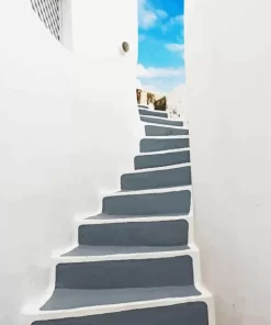 Aesthetic Greece Stairs Diamond Painting