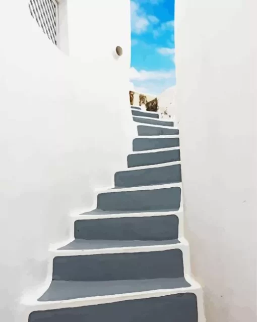 Aesthetic Greece Stairs Diamond Painting