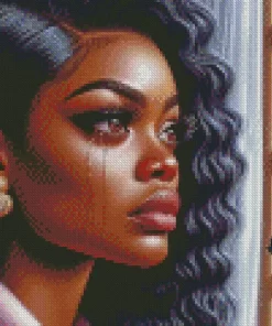 African Black Woman Crying Diamond Painting