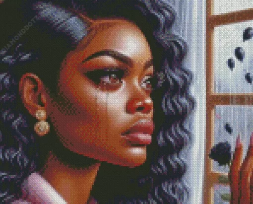 African Black Woman Crying Diamond Painting