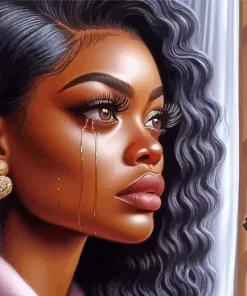 African Black Woman Crying Diamond Painting