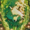 Animated Green Wolf Art Diamond Painting