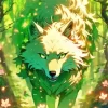 Animated Green Wolf Art Diamond Painting