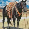 Black Western Horse Diamond Painting