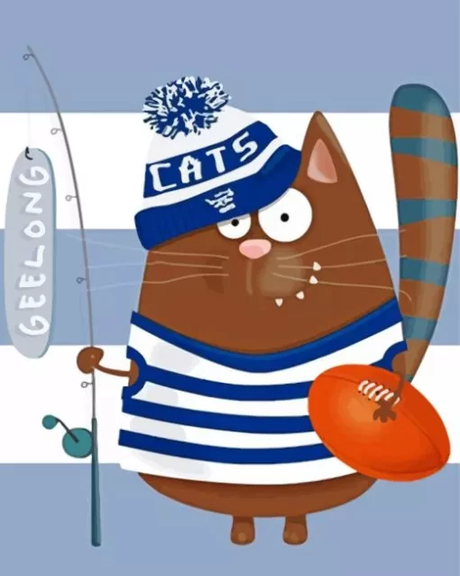 Cute Geelong Cats Football Art Diamond Paintings