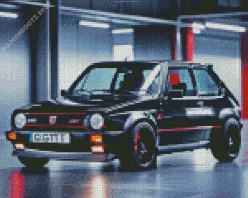 Classic Black Vw Golf Gti Diamond Painting