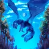 Fantasy Black Wolf Dragon Diamond Painting