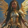 Female Black Warrior Angel Diamond Painting