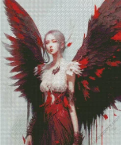 Girl By Bleeding Wings Diamond Painting