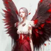 Girl By Bleeding Wings Diamond Painting