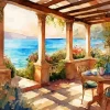 Greek Style Garden Terrace Art Diamond Painting