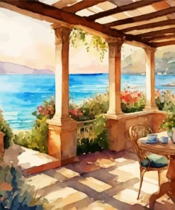 Greek Style Garden Terrace Art Diamond Painting