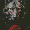 Black Wolf Head Diamond Painting