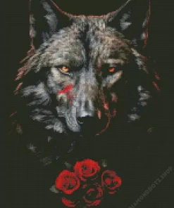 Black Wolf Head Diamond Painting