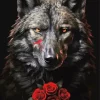 Black Wolf Head Diamond Painting