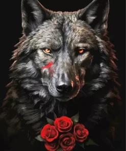 Black Wolf Head Diamond Painting