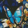 Blue Monarch Butterfly Diamond Painting