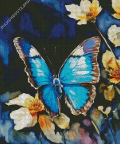 Blue Monarch Butterfly Diamond Painting