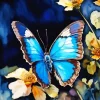 Blue Monarch Butterfly Diamond Painting