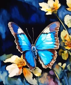 Blue Monarch Butterfly Diamond Painting