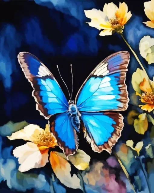 Blue Monarch Butterfly Diamond Painting