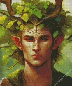 Elf Green Tree Man Diamond Painting