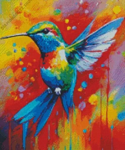 Flying Colorful Hummingbird Diamond Painting