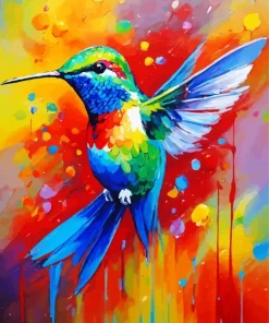 Flying Colorful Hummingbird Diamond Painting