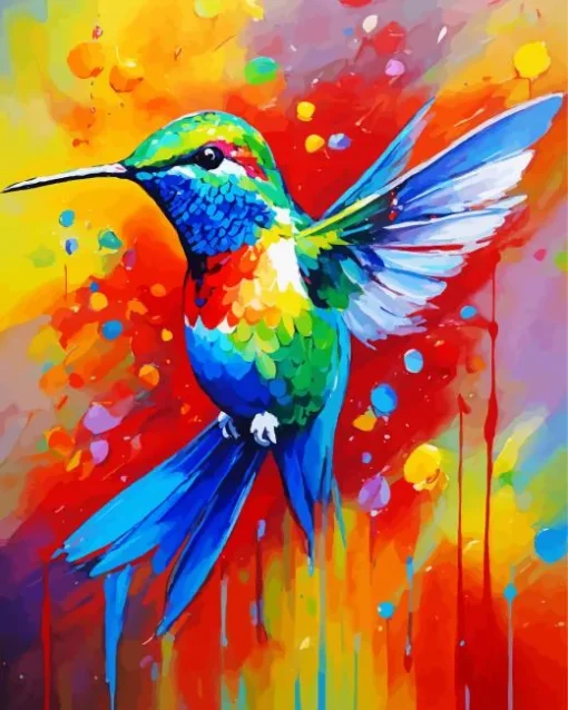 Flying Colorful Hummingbird Diamond Painting