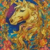 Golden Fabulous Unicorn Diamond Painting